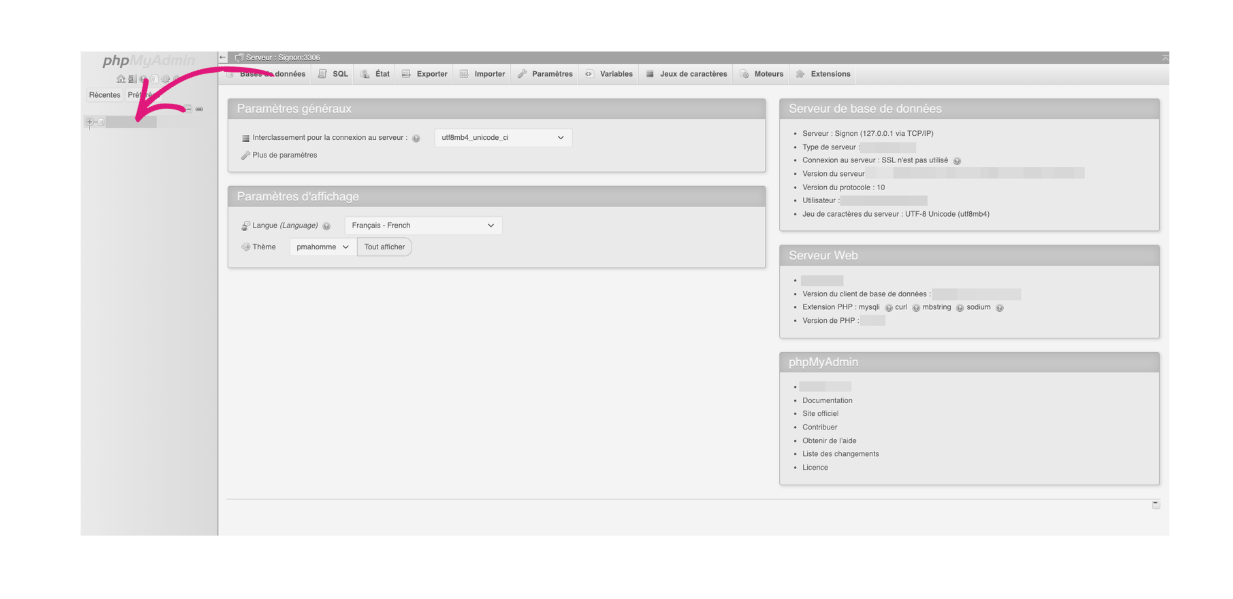 Importer une base de données (capture)